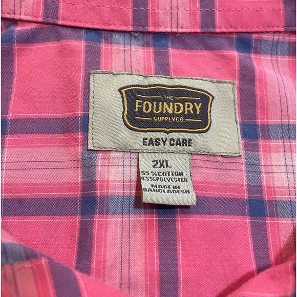 The Foundry Supply Co. Plaid. Short Sleeve Button Down. Men’s 2XL - Picture 3 of 4